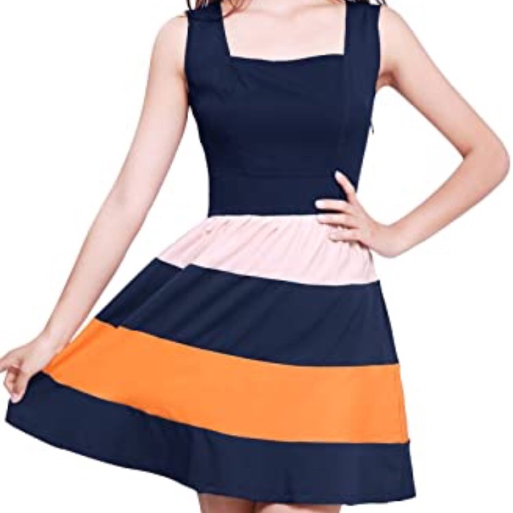 Allegra K Stripe Summer Dress Size S